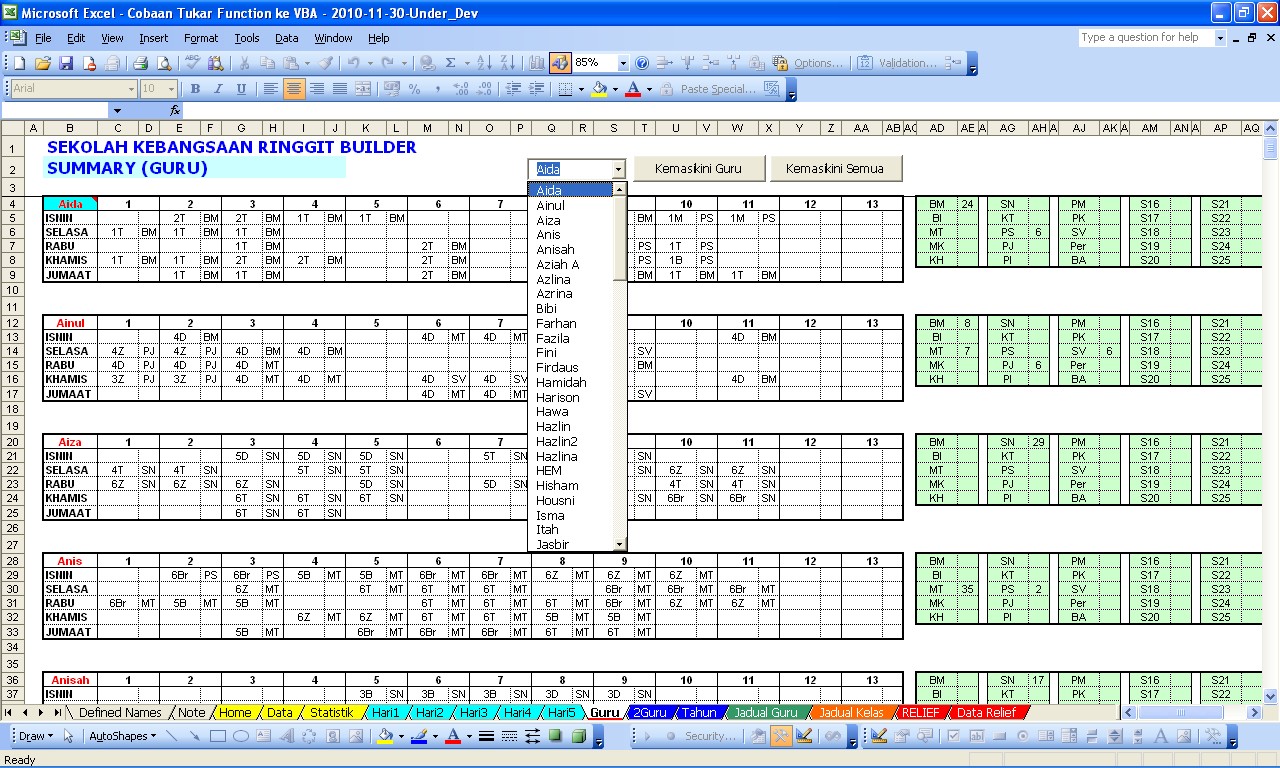 Cara Nak Buat Jadual Waktu Sekolah